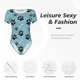 thumbnail image 4 of Fotbe Cute Dog Footprints Body de Mujer con Cuello Redondo y Mangas Cortas, Sin Mangas Ajustado, Suave, Cómodo y Básico-Medium, 4 of 7