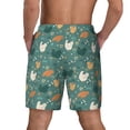 thumbnail image 4 of Uemuo Flowe Rooster Pattern Mens Swim Trunks Quick Dry Board Shorts with Mesh Lining, Stretch Beach Shorts Quick Dry No-Chafing Board Shorts-Large, 4 of 9