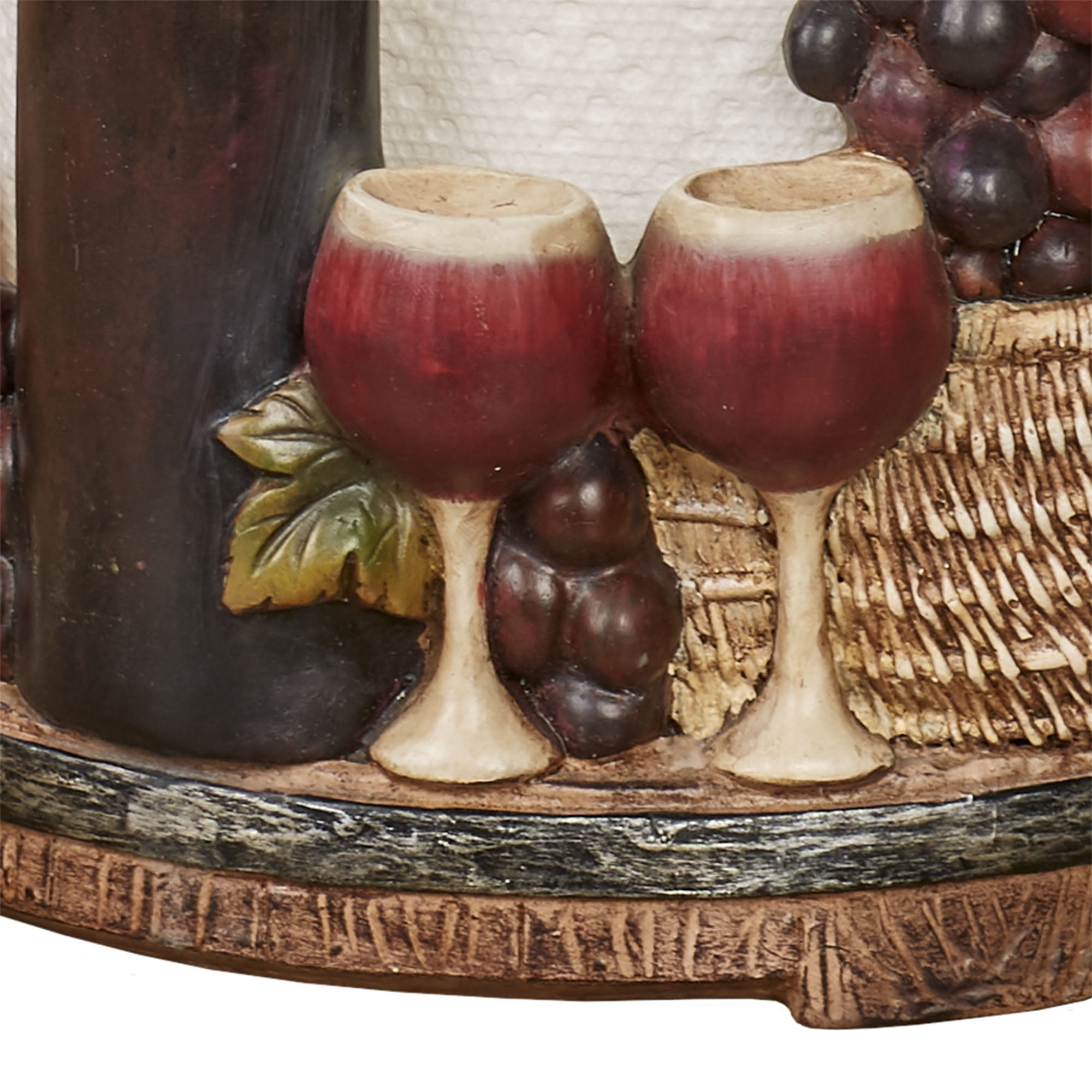 Wine Picnic Paper Towel Holder Purple and Brown Tones 8”dia.x14.5”H
