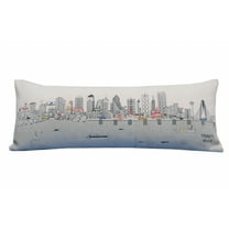 35" White Dallas Daylight Skyline Lumbar Decorative Pillow