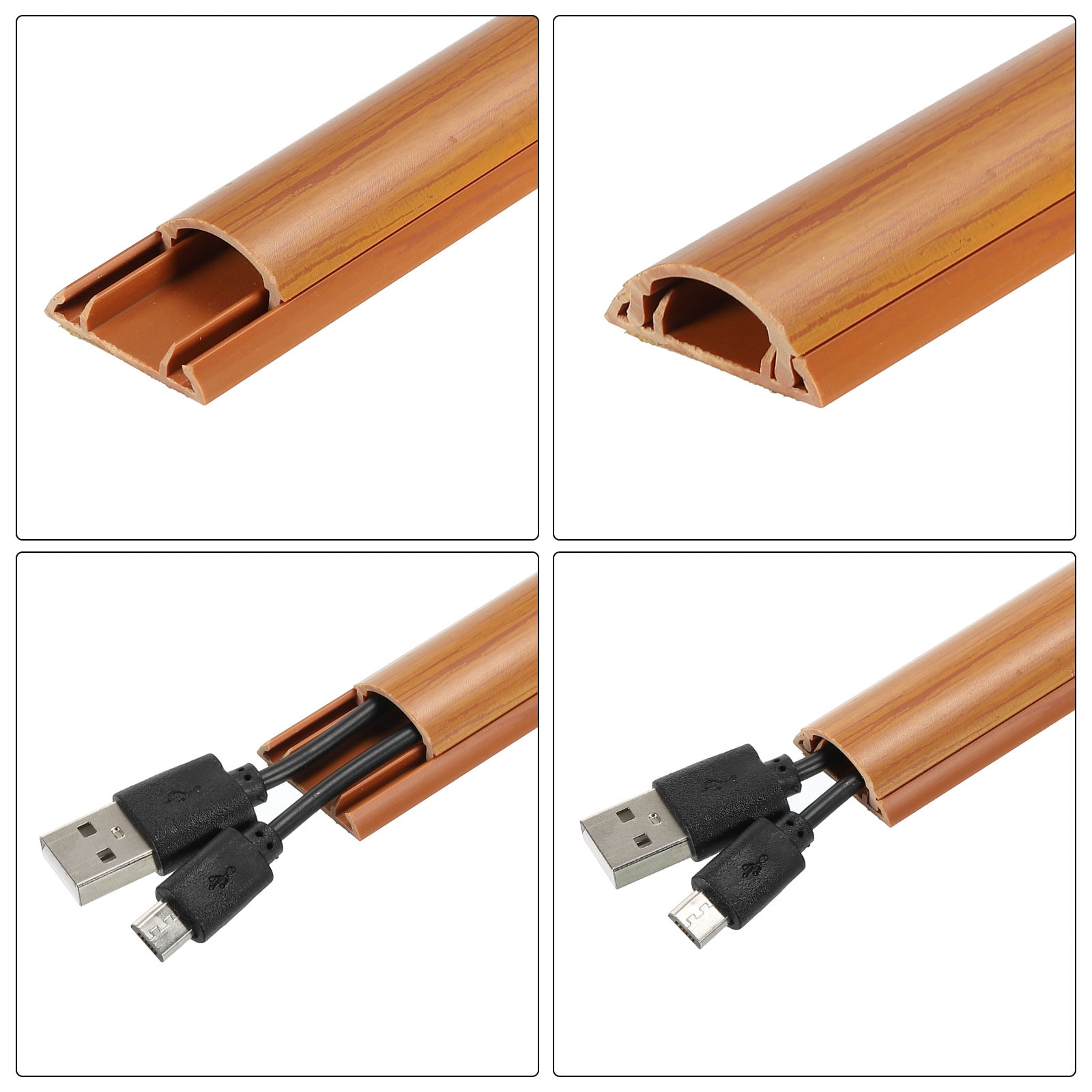 Unique Bargains Wall Cable Raceway Cord Cover Cord Hider Channel Self-Adhesive for TV Wire Light Brown 39"x1"x0.4"