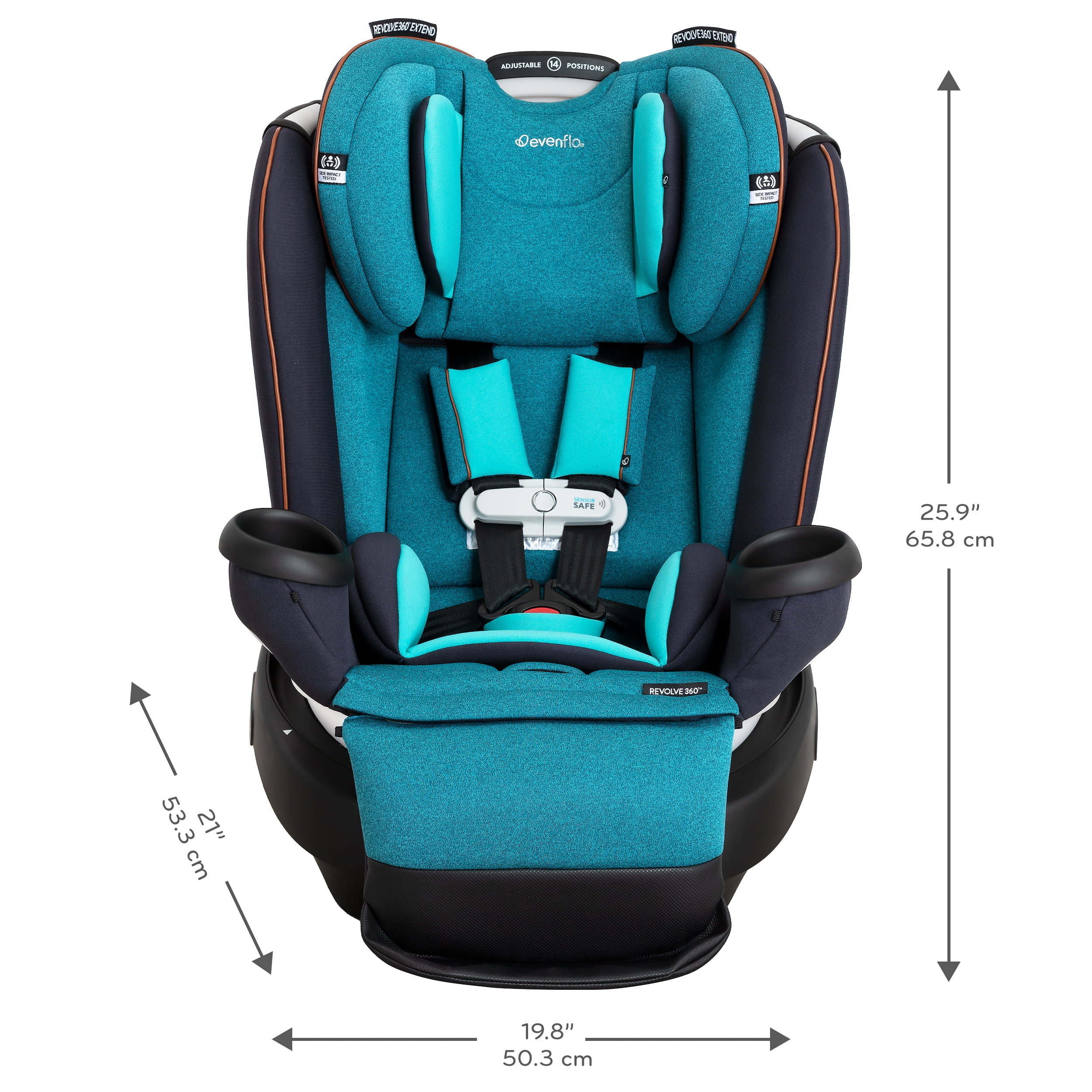 Gold Revolve360 Extend All-in-One Rotational Car Seat with SensorSafe (Moonstone Gray)