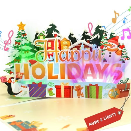Christmas Cards, 3D Pop Up Christmas Cards with Envelopes Christmas Cards Christmas Gifts Music & Lights Christmas Cards for Kids, Men, Women