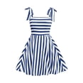 thumbnail image 5 of Blmnix Women Dress Fit & Flare A Line Dresses Short Dress Dress Sleeveless Mini Square Neckline Blue Adjustable Strap Summer Dress for Women,L, 5 of 9