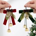 thumbnail image 5 of Christmas Hanging Ornament Set,Assorted Bow Bell Decorations With Pinecone Accents, Holiday Tree Ornaments For Christmas Tree, Wreath, Garland, Indoor Home Decor(Style F), 5 of 5