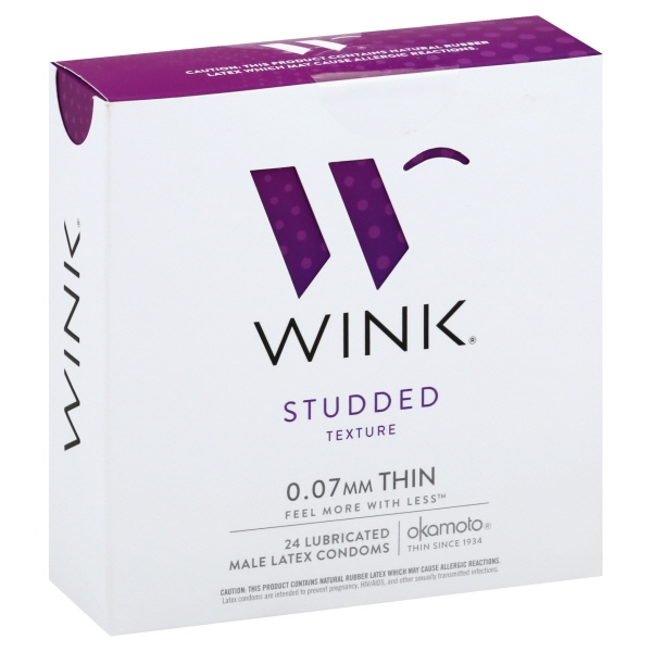 Wink Studded Condoms, 24-Count + Yabai Personal Lubricant