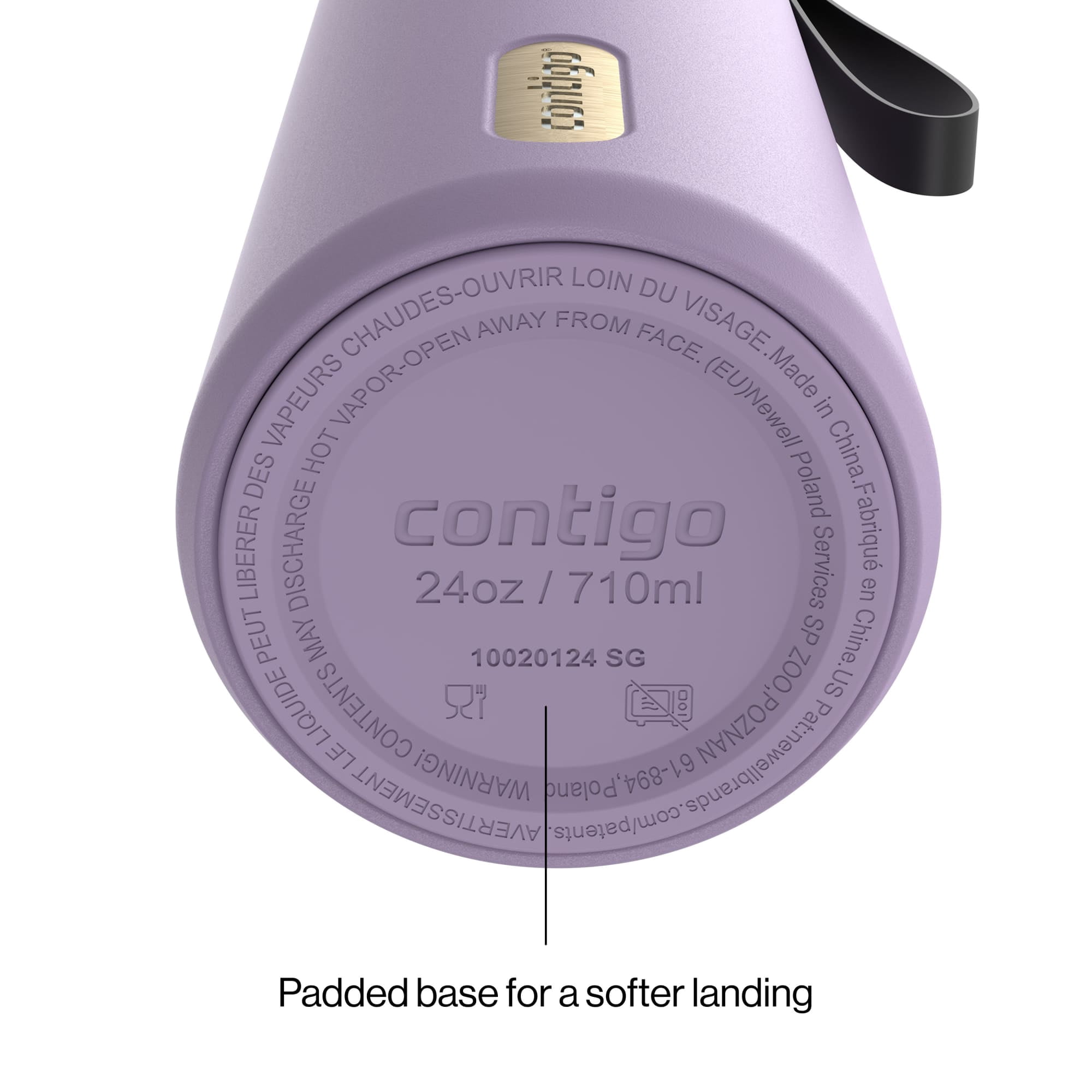 Contigo DualSip 24 oz Leakproof Insulated Water Bottle with Carrying Strap and 2-Way Lid