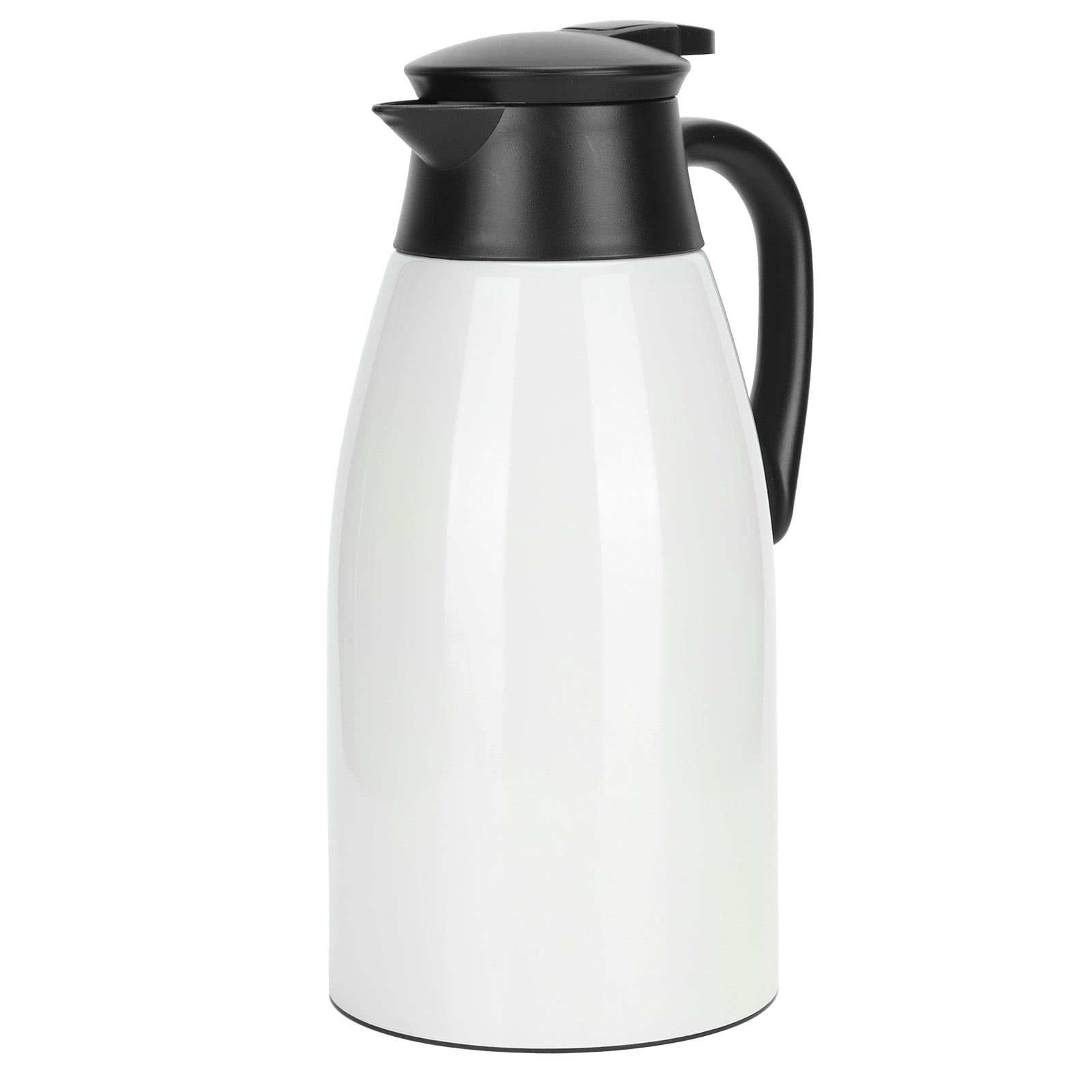 2L VACUUM JUG FLASK THERMAL HOT OR COLD COFFEE TEA INSULATED TRAVEL WHITE 