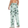 thumbnail image 5 of Men's Pajama Pants with Pockets Sleepwear Lounge Pants Stretch Casual Eucalyptus Leaves Turquoise, 5 of 6