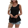 thumbnail image 2 of Homenesgenics Tank Tops for Women Summer Trendy Casual Flowy Solid Color Crew Neck Pullover Sleeveless Women Shirts Loose Fit Black XXL, 2 of 3