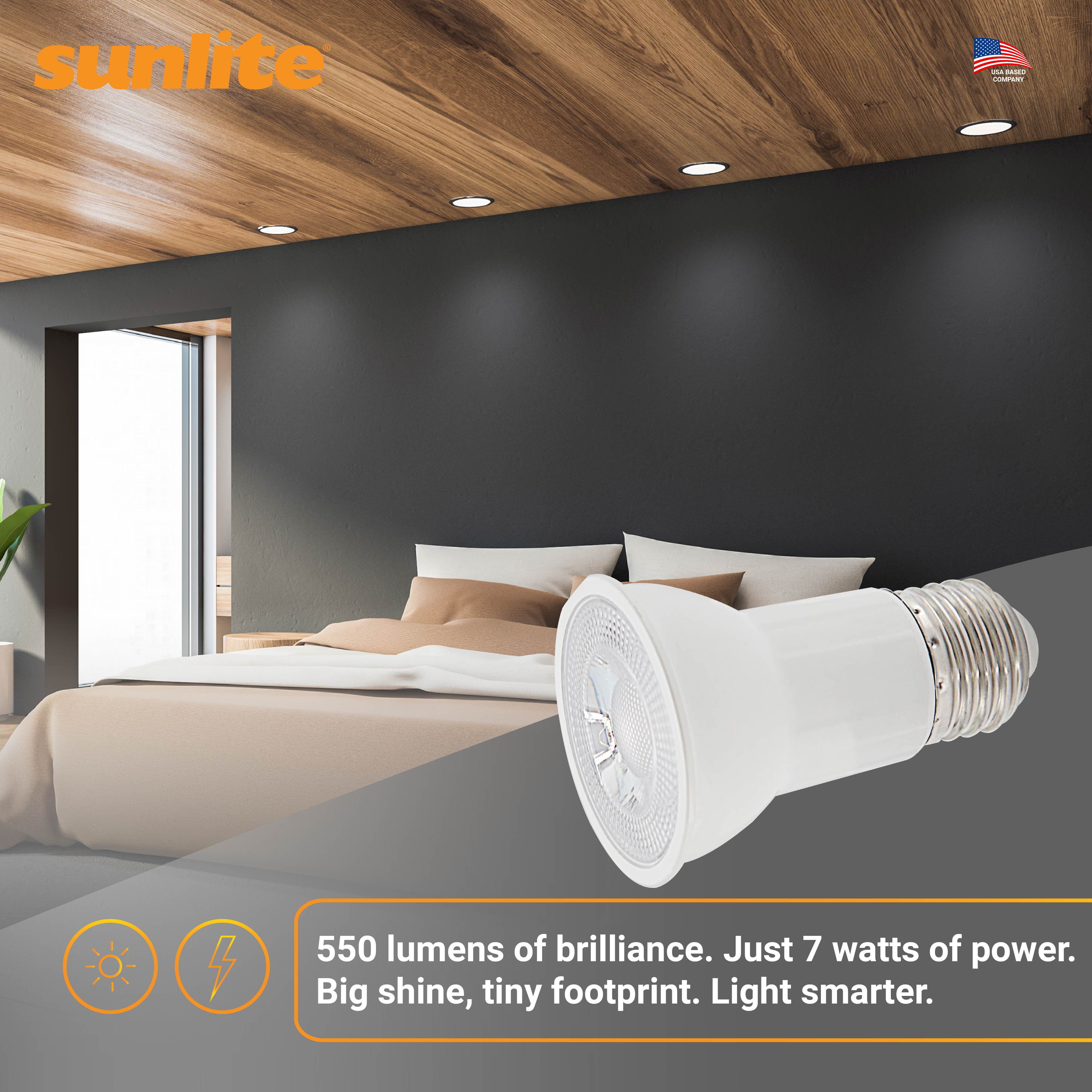 Sunlite LED PAR16 Long Neck Recessed Spot light Bulb, 7 Watt (75W Halogen Replacement), Medium E26 Base, Dimmable, ETL Listed, 5000K Daylight, 6-Pack