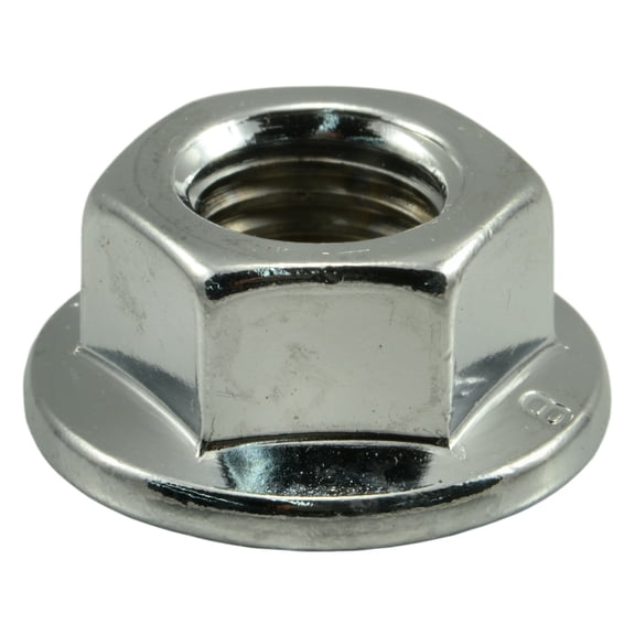 12mm-1.5 Chrome Plated Steel Fine Thread Flange Nuts (4 pcs.)
