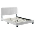 thumbnail image 2 of Modway Celine Channel Tufted Performance Velvet Queen Platform Bed in Light Gray, 2 of 7