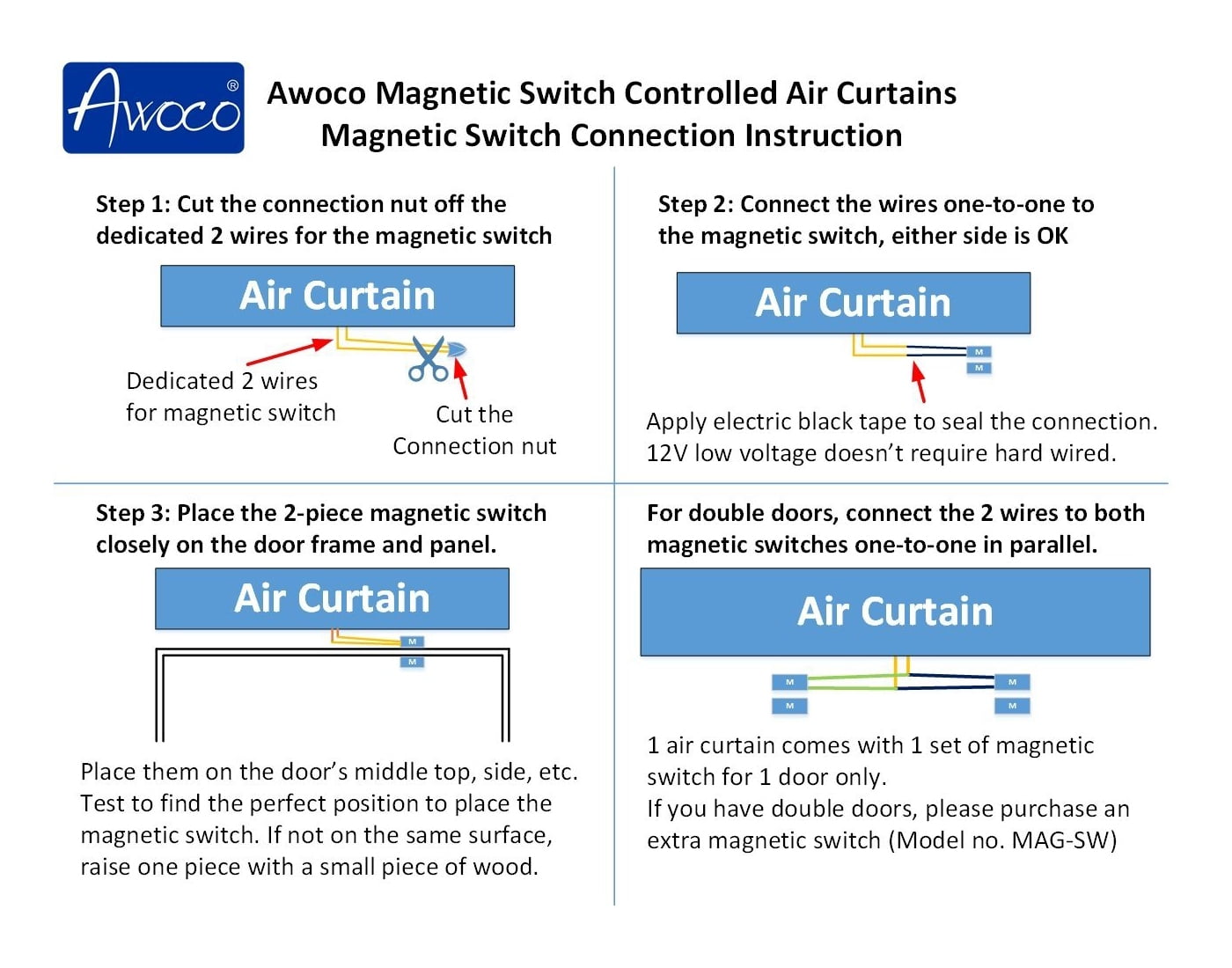 Awoco Fm 3509l Y M 36 Elegant 2 Speeds 900 Cfm Indoor Air Curtain