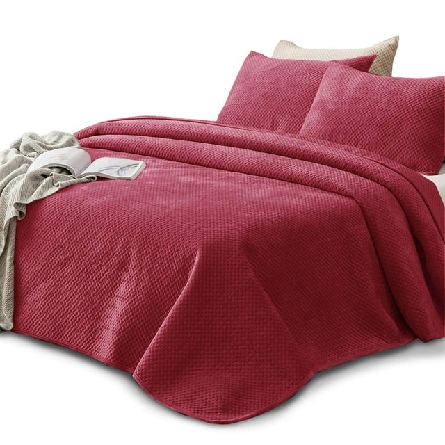 Kasentex Plush PolyVelvet Lavish Design Quilt Set with Brushed