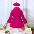 thumbnail image 4 of Toddler Kids Girls Collar Wool Coat Long Sleeve Button Down Warm Cozy Windproof Elegant Classic Outerwear 3-4 Years, 4 of 7