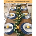 thumbnail image 4 of 13 Inch Round Placemats Set of 6, Christmas Blue Non Slip Heat Insulation PP Table Mats, White Xmas Tree Elk Winter Snowflake Washable Place Mats for Kitchen Dining Party Table Decor, 4 of 7