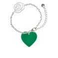 thumbnail image 2 of Delight Jewelry Acrylic 1" Green Heart Silver-tone Flower Link Chain Bracelet, 6.75"+2" Extender, 2 of 4