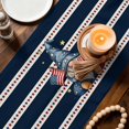 thumbnail image 3 of Patriotic Gnomes Table Runner 70 Inches, Independence 250 Memorial Navy Striped Bed Runner Dresser Scarves Tabletop for Indoor Outdoor Parties/Ceremony/Banquet, 13" x 70", 3 of 9