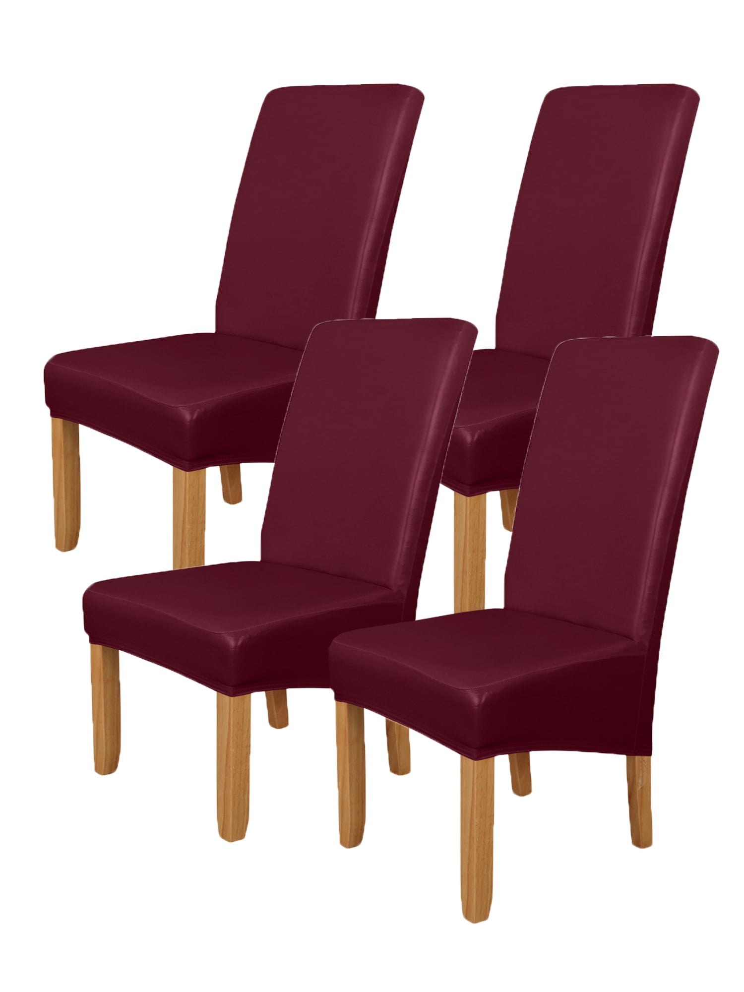 KBOOK Stretch PU Leather Dining Chair Covers Waterproof Leather Slipcovers for Dining Chair