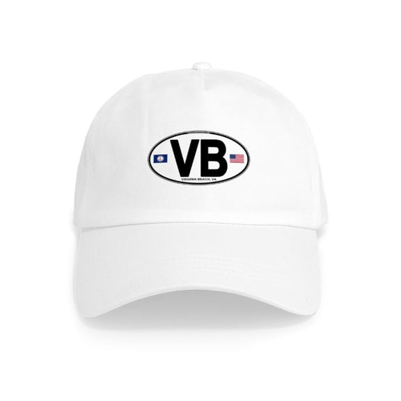 CafePress - Virginia Beach VB Oval Cap - Adjustable 100% Brushed Unisex Casual Cotton Baseball Cap, Beige, 1