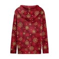 thumbnail image 4 of Women's Casual Fashion Long-Sleeve Zip-Up Hoodie with Christmas Print, Knitted Pullover for Comfortable Wear and Style,Deep Red,L, 4 of 8