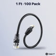 thumbnail image 2 of GearIT Pre-Terminated Cat 6 Ethernet Cables for Home & Office Network, Black 1-ft 100 Pack, 2 of 8