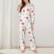 thumbnail image 2 of Fotbe Red coral and scallop seashell Conjunto de Pijama de Manga Larga para Mujer con Estampado, Ropa de Dormir de 2 Piezas, Conjunto de Casa Suave y Cómodo con Bolsillos-X-Large, 2 of 7