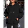 thumbnail image 4 of Sudaderas con Capucha Extragrandes para Mujer, Sudaderas de Forro , Suéteres de Moda para Otoño e Invierno Negro XL, 4 of 9