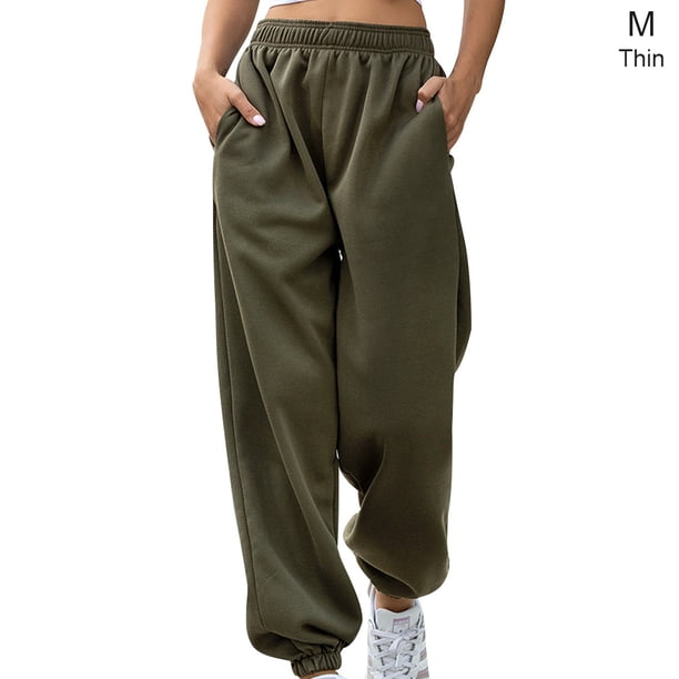 Wayren - Pantalones de chándal con parte inferior cerrada para mujer con bolsillos, pantalones de entrenamiento de cintura alta, pantalones Prendas para la parte inferior del cuerpo Type21 NO21