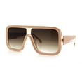 thumbnail image 4 of Oversized Rectangle Racer Shield 80s Plastic Fashion Flat Top Sunglasses Peach - Brown, 4 of 8