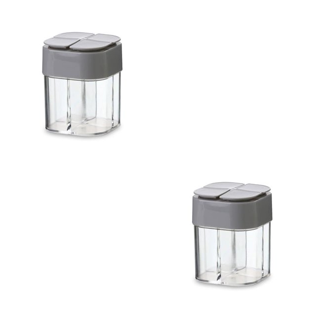 Bewildely Dispensador de salero 4 en 1, tarro de plástico portátil para condimentos, contenedor de almacenamiento de condimentos, organizador para el Type2 NO2 Bewildely CBP229267
