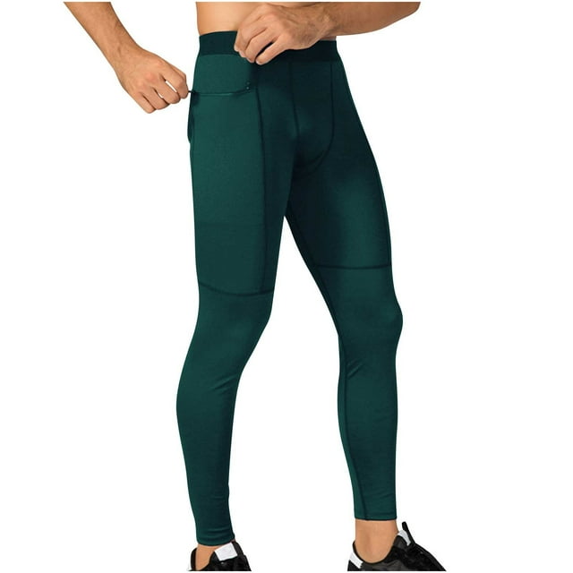 KIHOUT Compression Pants Men Running Tights Leggings Athletic Workout Gym Basketball Training Base Pants