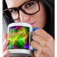 thumbnail image 2 of 3drose, Fractal Flower with Abstract Layered with Color and Abstract Affects, 15oz Two-tone Blue Mug, 2 of 6