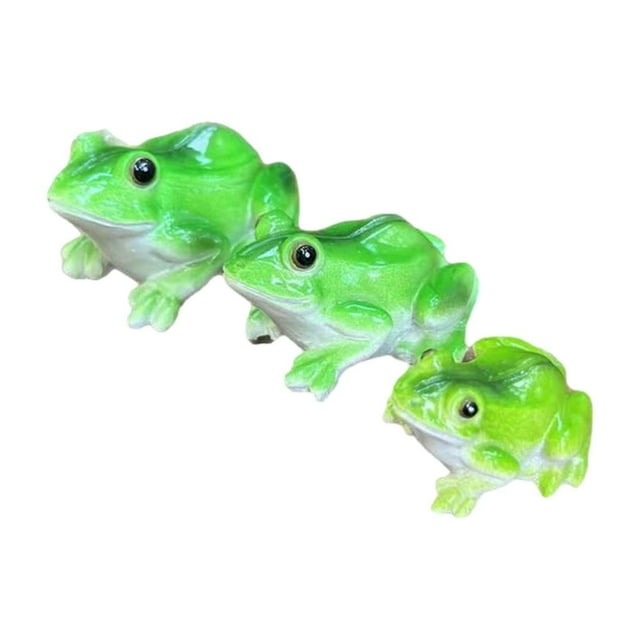 3x figuras en miniatura de rana decoración de micro paisajismo animal creativo esculturas pequeñas decoración de la maceta para plantador al aire