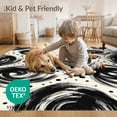 thumbnail image 4 of ODIKA 6'x9' Washable Area Rug Easy Care, Non-Shedding, Composition Irregular Dots Short Strokes Monochrome Classroom for Queen Size Bedroom Under Bed Master Suite, 4 of 7