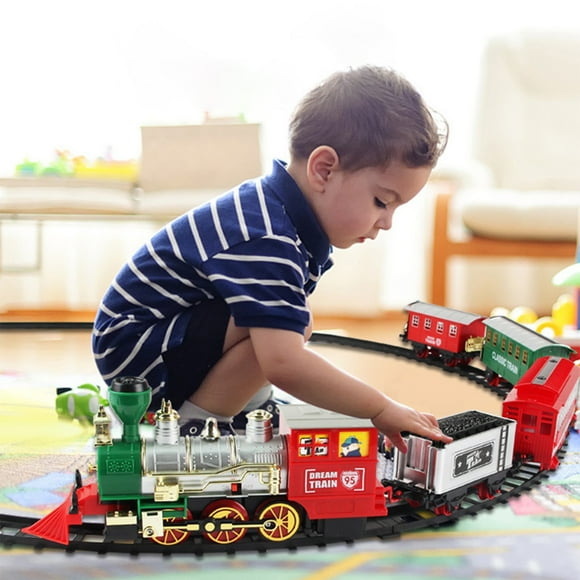 EQWLJWE Learning & Education Toys,Handheld Games for Kids Electronics,Christmas track sound and light car simulation classical car track toys Christmas boys and girls gifts