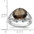 thumbnail image 2 of Primal Silver Sterling Silver Rhodium-plated Diamond and Smoky Quartz Ring, 2 of 4