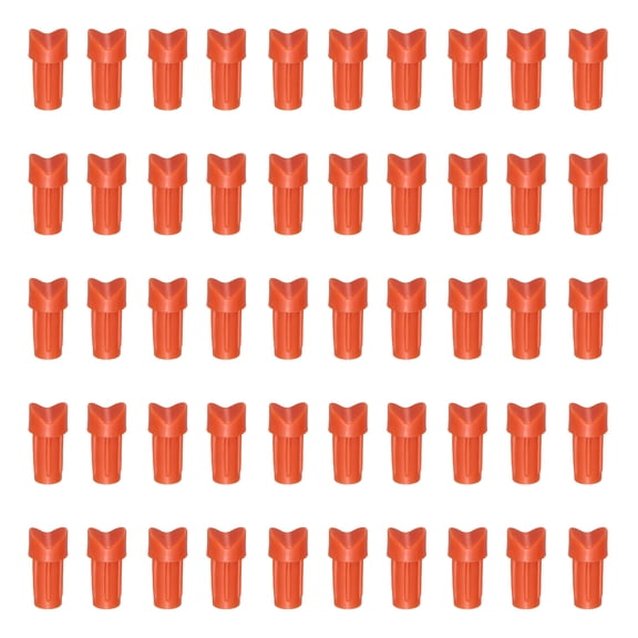 Uxcell Plastic Arrow Nocks, Half Moon Nocks Glue on Replacement Arrow Tail-Fitting For (DIY Hunting/Compound/Recurve Bow/Compound Bow) 7.6MM/0.3" ID & 50 Pcs & Plastic & Orange