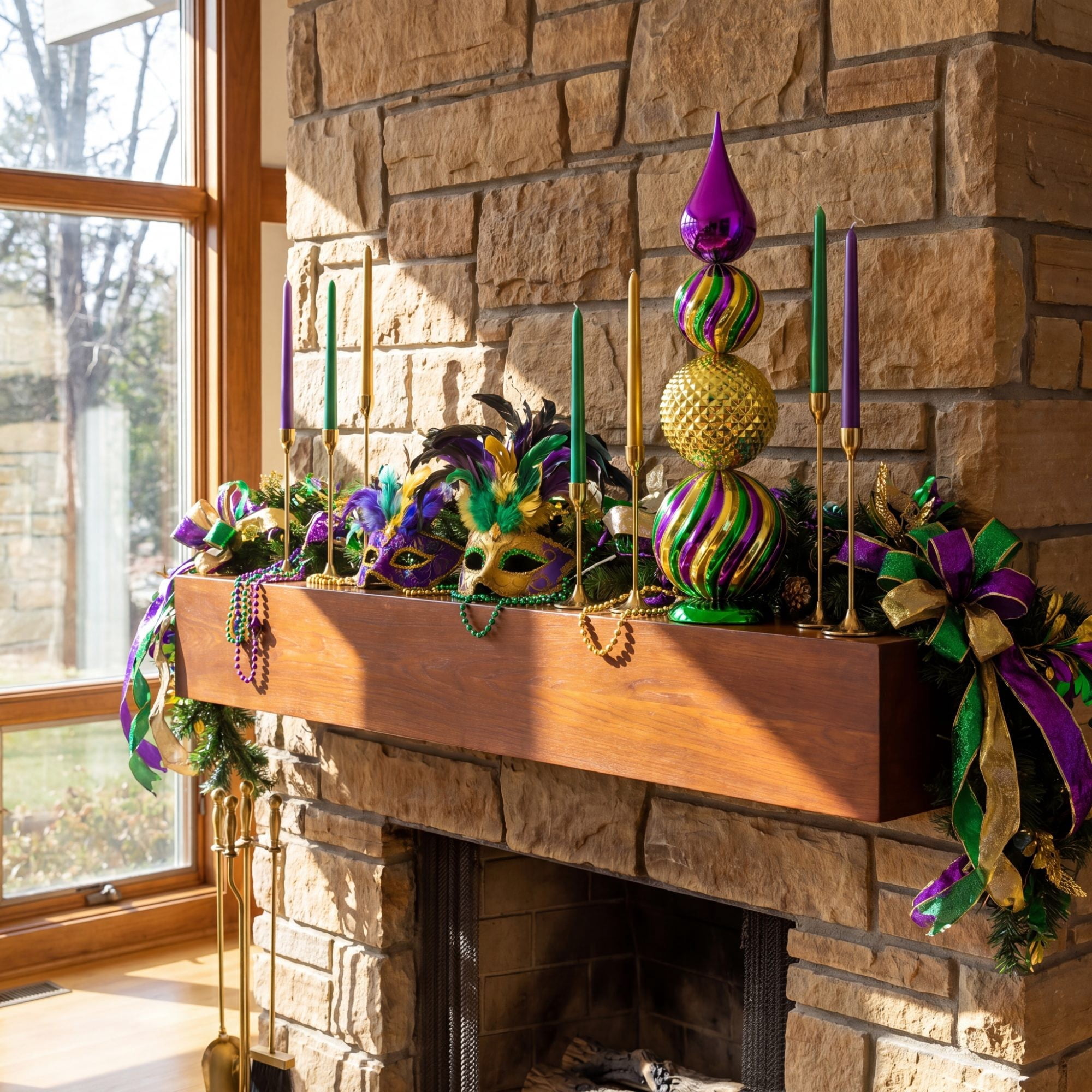 22in. Mardi Gras Finial Table Decor