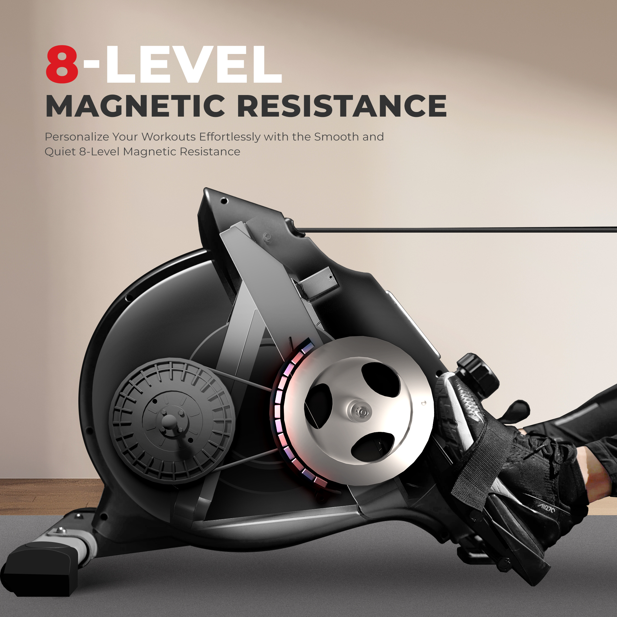 Sunny Health & Fitness 53.4" Magnetic Rowing Machine photo 3