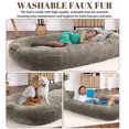 thumbnail image 4 of Aoile Human Dog Bed, 71"x 48"x 14" Human Size Giant Dog Bed with Storage Pocket, Removable Cover, Washable,Coffee, 4 of 8