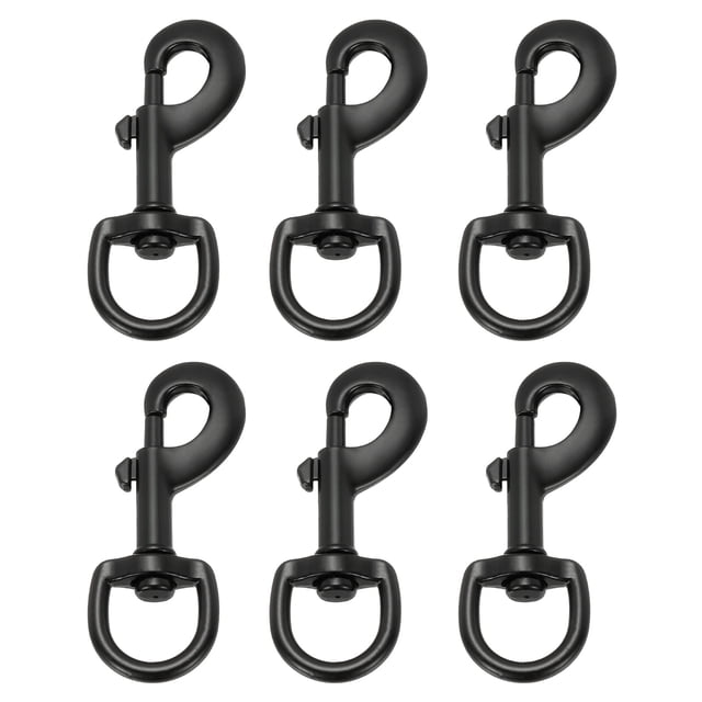 Uxcell 6 Pcs Flag Swivel Snap Clips, 3.2 Inch Heavy Duty Alloy Flag Pole Snaps Hooks, Black