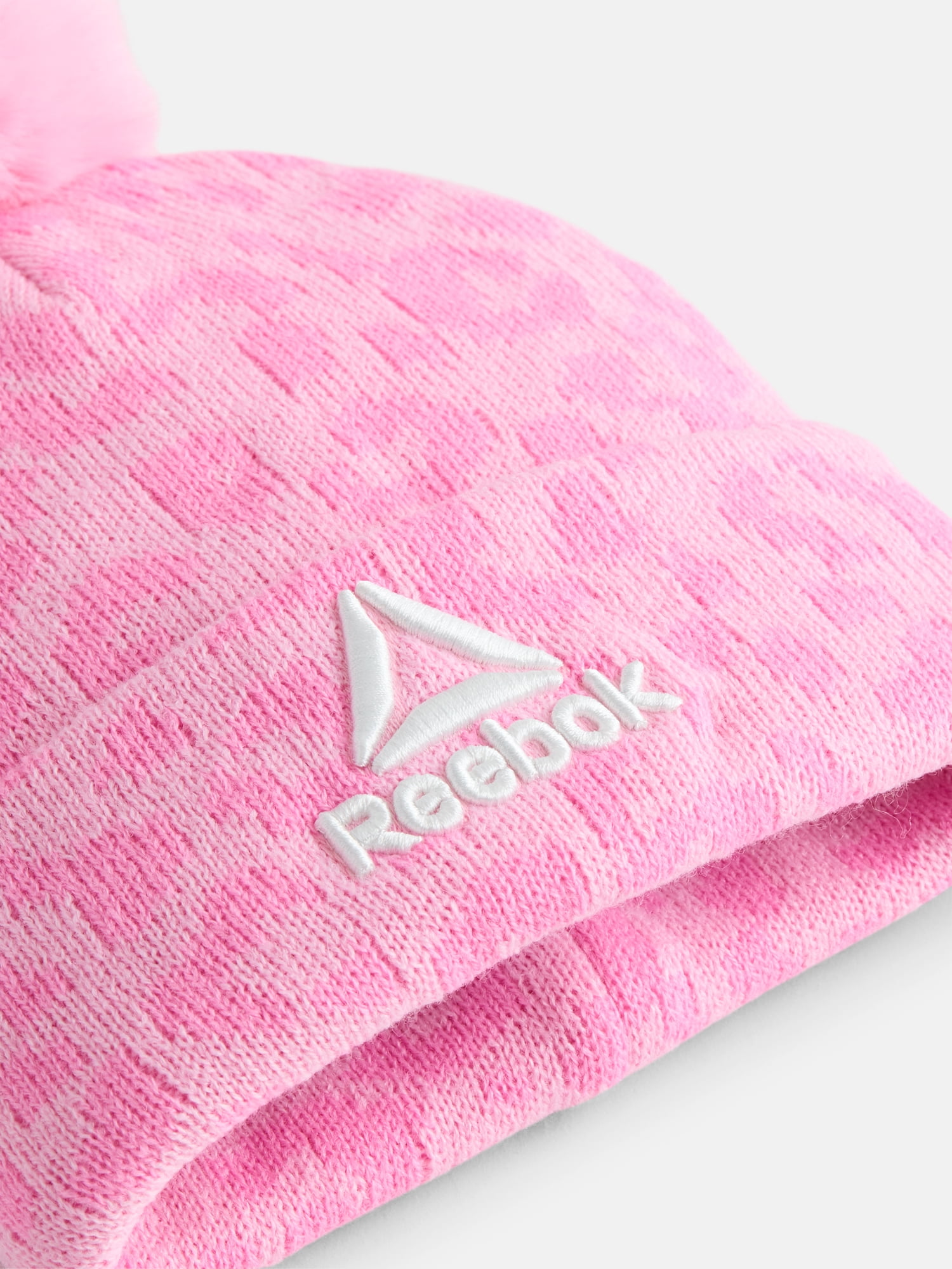Reebok Toddler Girls' Beanie Hat and Sport Mittens Set, 3-Piece, One Size