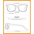 thumbnail image 4 of Cyxus Blue Light Glasses Lightweight Computer Glasses UV Blocking Square Black Frame Clear Lens Eyewear Relieve Eye Strain（Outer Black Inner Blue）, 4 of 5