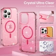 thumbnail image 2 of ELEHOLD Case for iPhone 13 Pro Max, Clear Glitter Anti-Yellow Anti-Scratch Hard PC Magnetic Phone Case Compatible MagSafe Accessory,Pink, 2 of 7