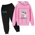 thumbnail image 3 of Conjunto de sudadera y pantalones de manga larga para niñas y niños de Disney Mickey Mouse, traje informal de dibujos animados del Pato Donald, primavera de 4 a 14 años, 3 of 5