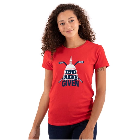 Zero Pucks Given Ice Hockey Sports Womens Fitted Plus Size Graphic Tee Brisco Brands 2X