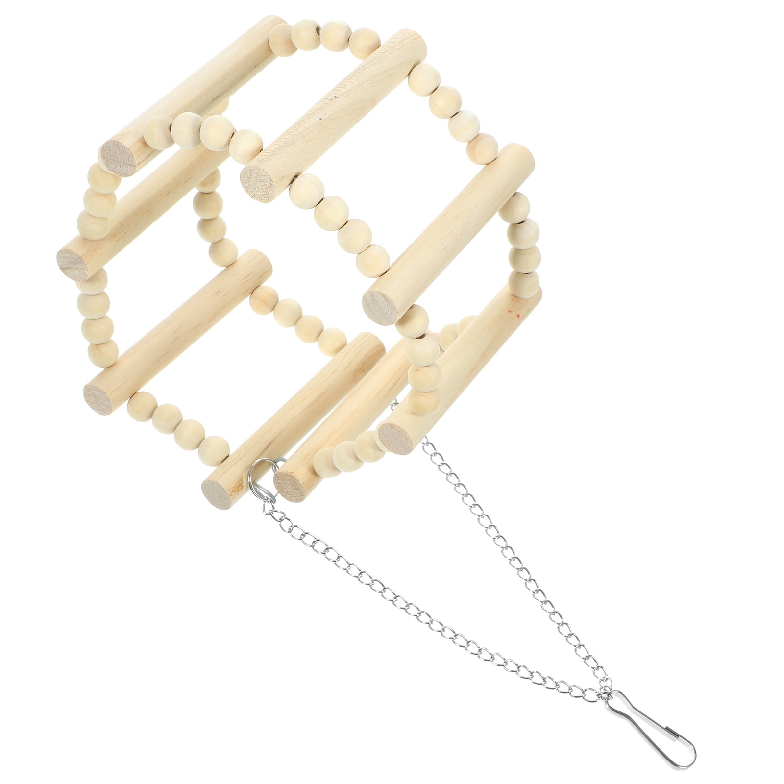 CTIRCHIU Beige Wooden Bird Swing for Parrot Playing and Cage Decoration with Sturdy Construction