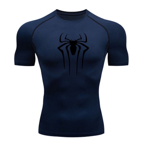 Camiseta de compresión para hombre, ropa deportiva de superhéroe para gimnasio, correr, Rashgard, de secado rápido, de manga corta, nueva